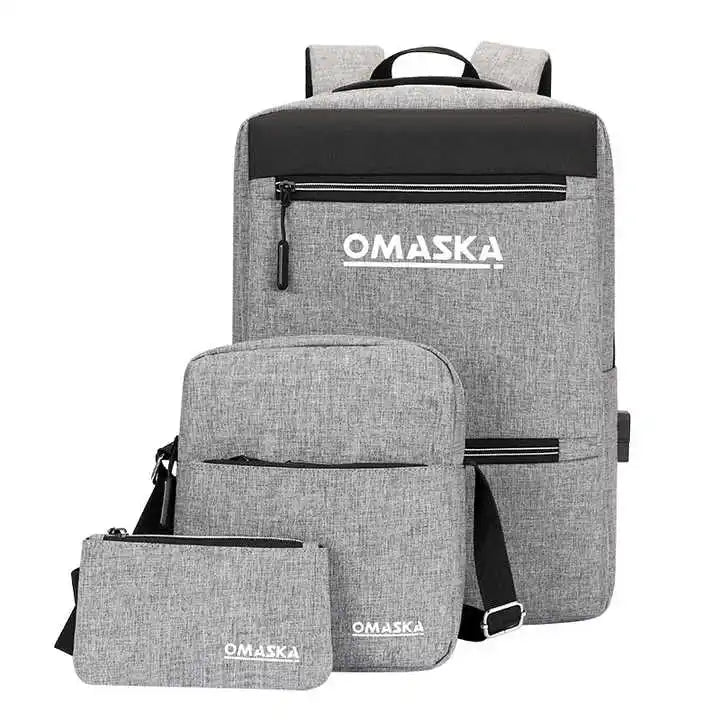 JMT-615946 Custom 3-in-1 USB Backpack Set with Large Capacity for Students and Casual Use