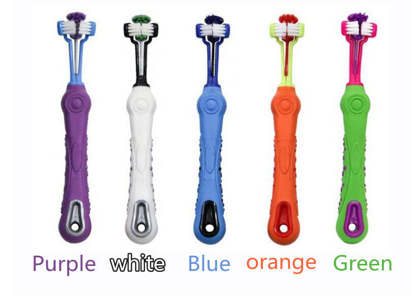JMT-616074 Double-Headed Pet Toothbrush for Effective Teeth Cleaning - Multiple Colors Available