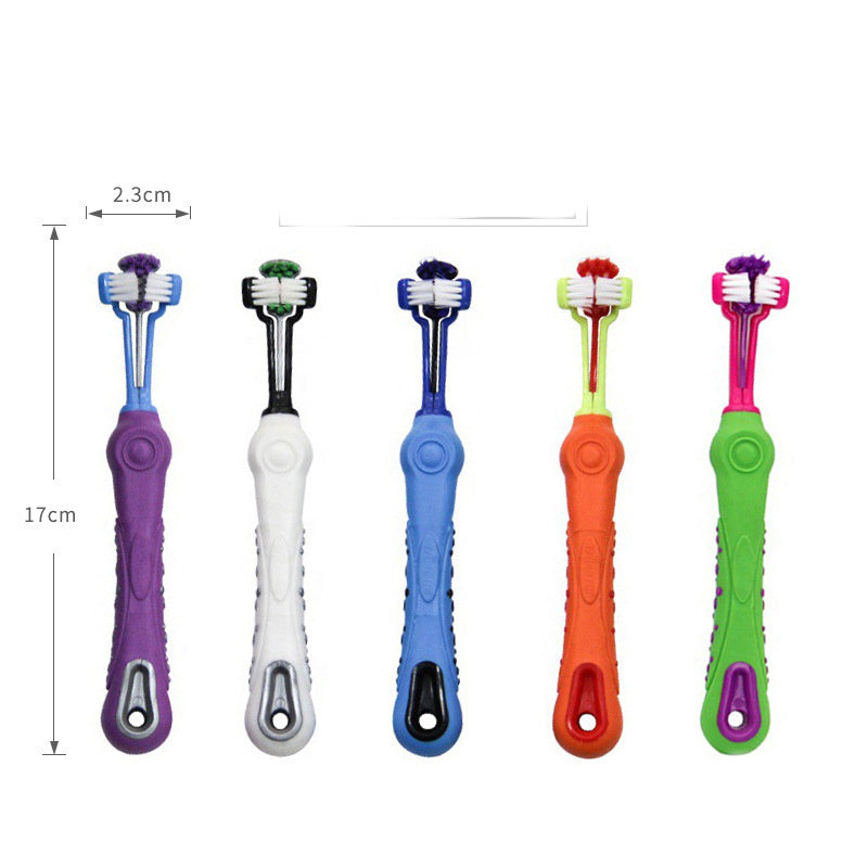 JMT-616074 Double-Headed Pet Toothbrush for Effective Teeth Cleaning - Multiple Colors Available