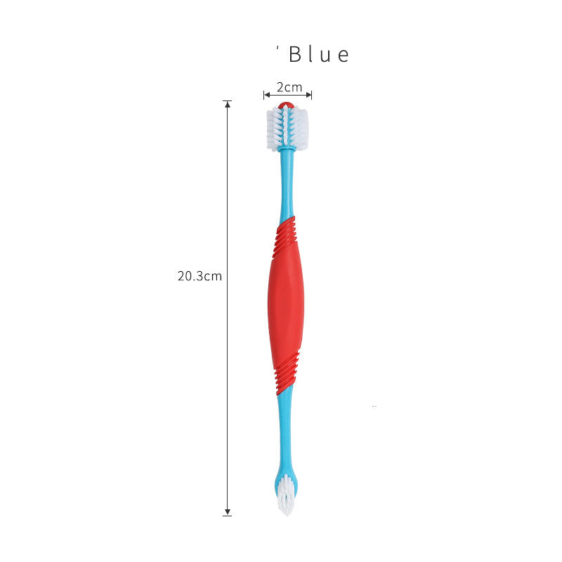 JMT-616074 Double-Headed Pet Toothbrush for Effective Teeth Cleaning - Multiple Colors Available