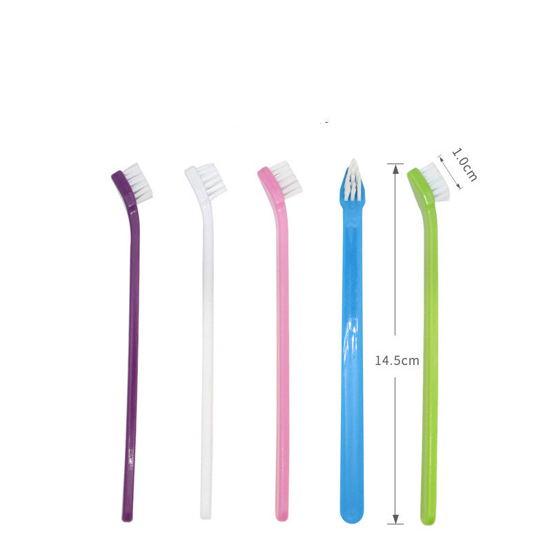 JMT-616074 Double-Headed Pet Toothbrush for Effective Teeth Cleaning - Multiple Colors Available