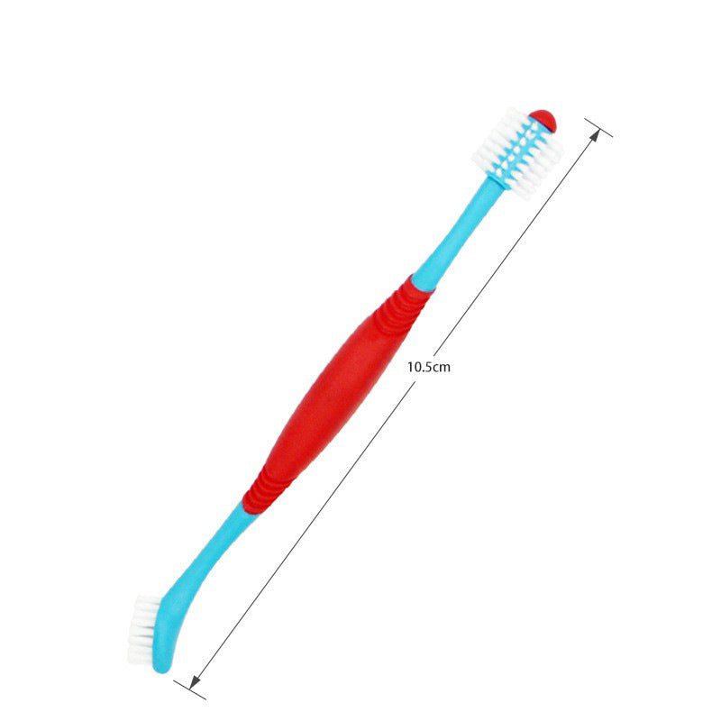 JMT-616074 Double-Headed Pet Toothbrush for Effective Teeth Cleaning - Multiple Colors Available