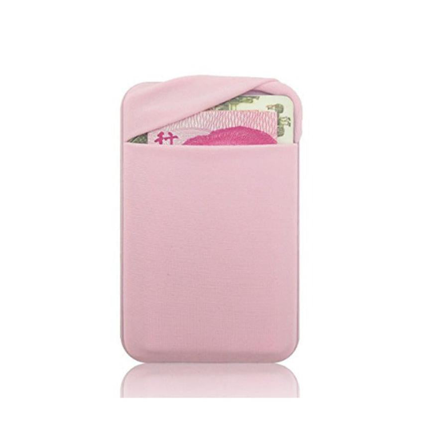 JMT-616266 Lycra Mobile Phone Back Sticker Card Holder - 58x88mm with Strong Adhesive in Green, Pink, Blue, Grey