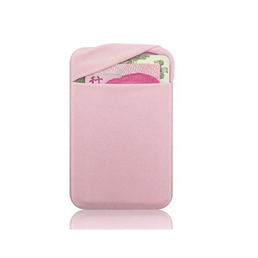 JMT-616266 Lycra Mobile Phone Back Sticker Card Holder - 58x88mm with Strong Adhesive in Green, Pink, Blue, Grey