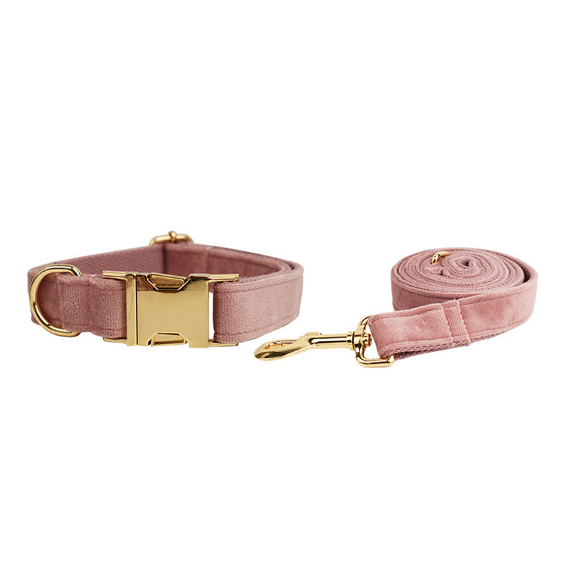 JMT-616266 Velvet Pet Collar with Adjustable Traction Rope and Bow Tie, Available in Multiple Sizes