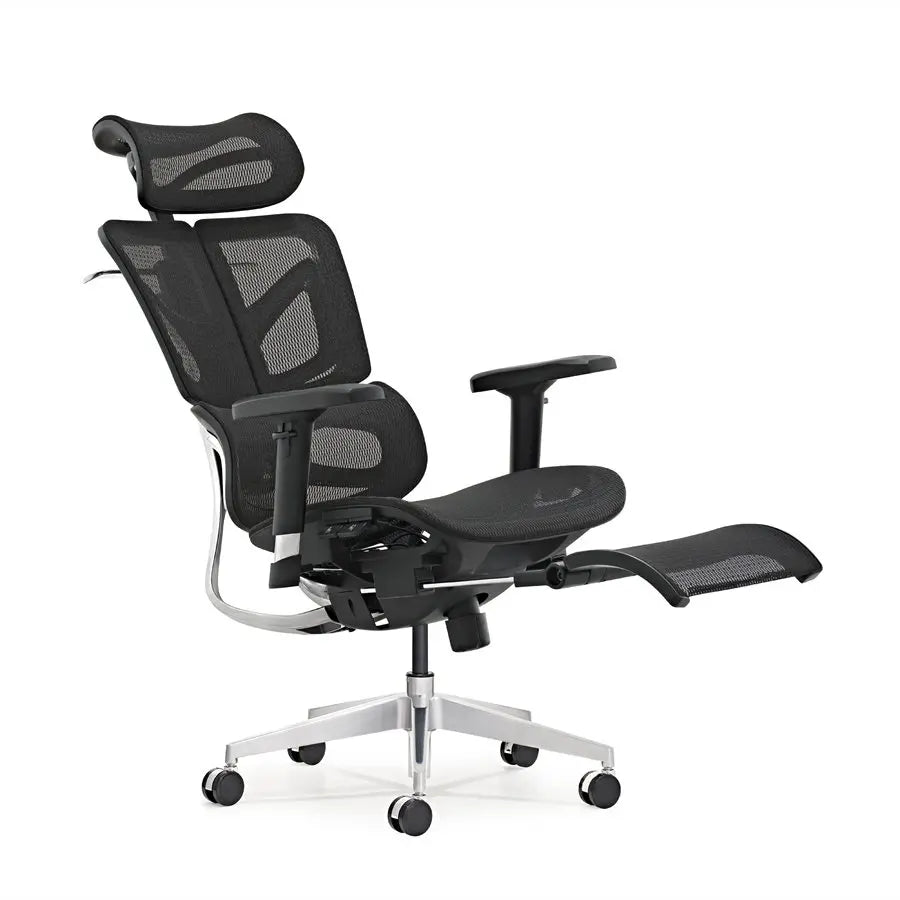 JMT-616842 Adjustable Mesh Executive Game Reclining Swivel Chair with Footrest - Ergonomic Office Comfort