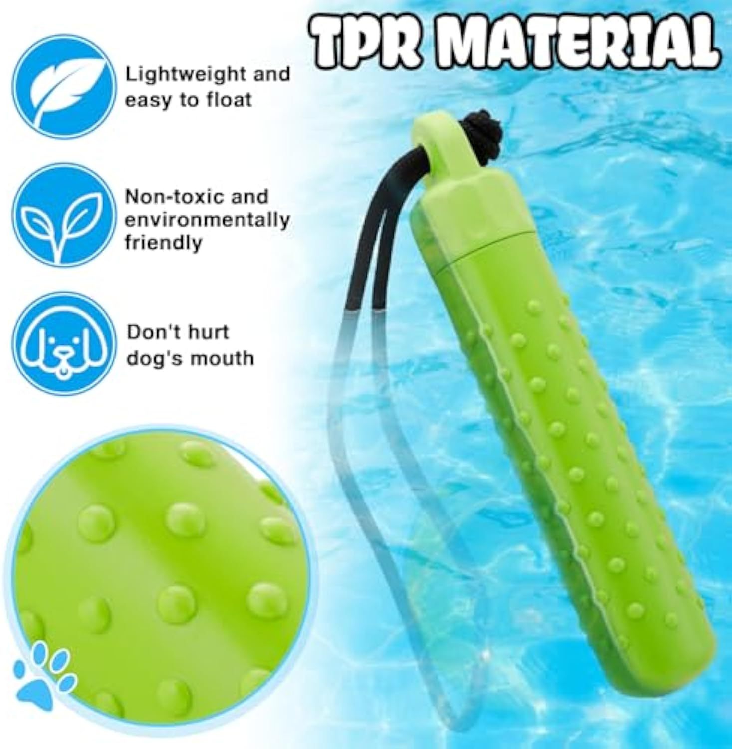JMT-616906 Interactive Floating Dog Water Toys for Outdoor Fetch and Treat Hiding, Lightweight TPR Bumper Design