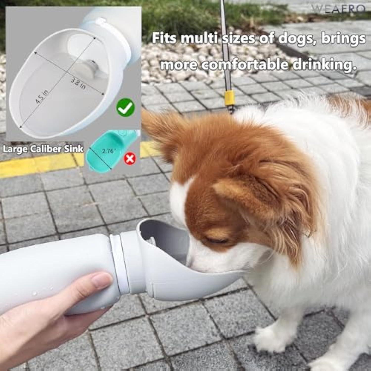JMT-618058 Portable Leak-Proof Dog Water Bottle | 550ml Foldable Silicone Travel Dispenser для Pets