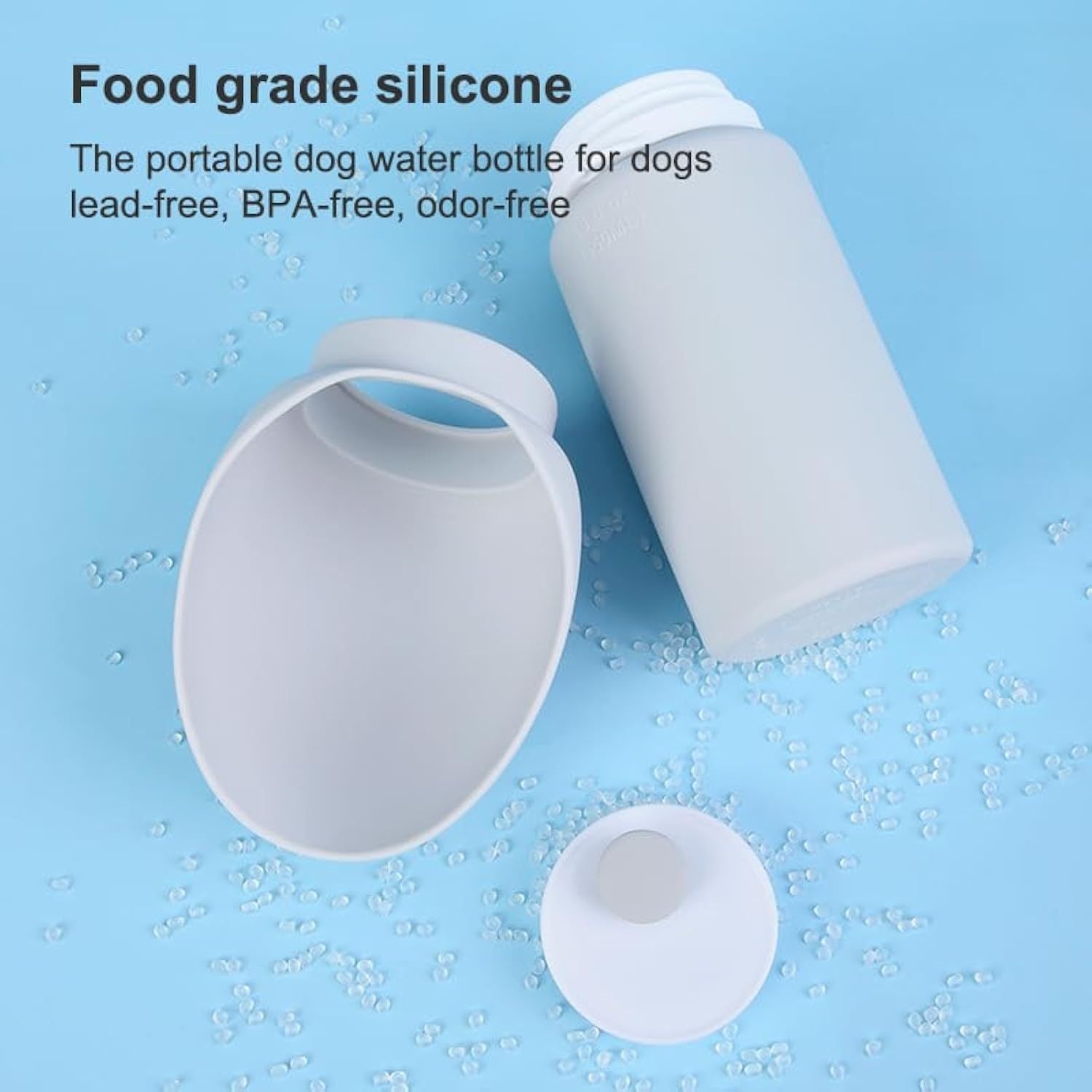 JMT-618058 Portable Leak-Proof Dog Water Bottle | 550ml Foldable Silicone Travel Dispenser для Pets