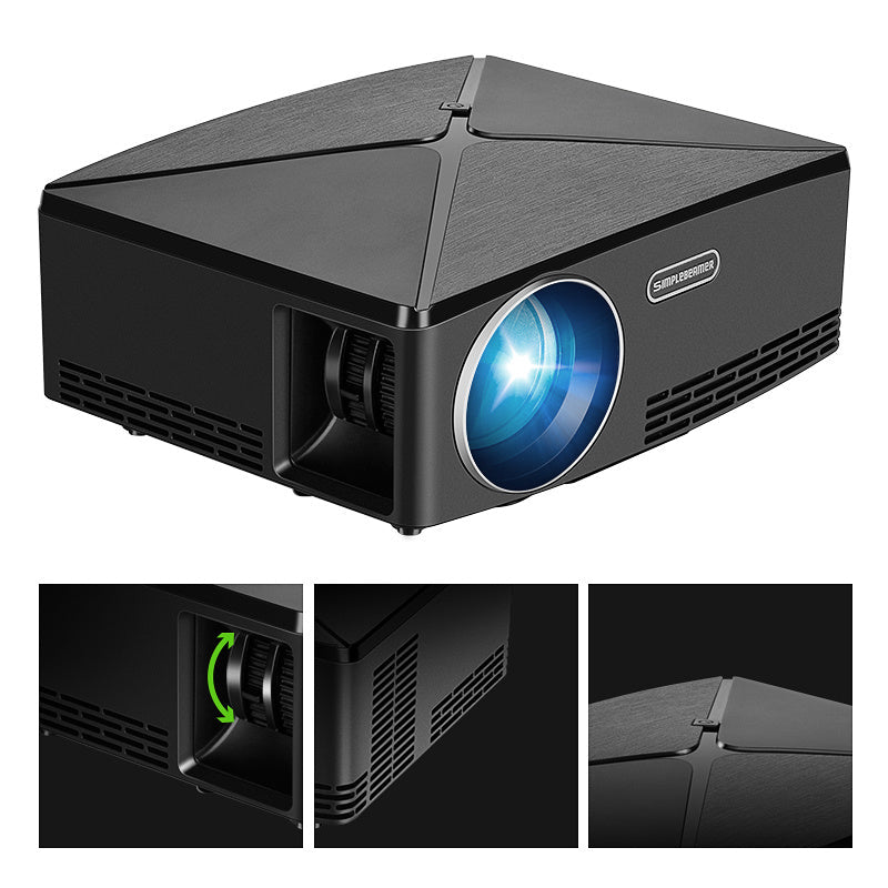 JMT-618250 720p Home Desktop Projector with 2000 Lumens Brightness, Glass Lens and Dual Version Options