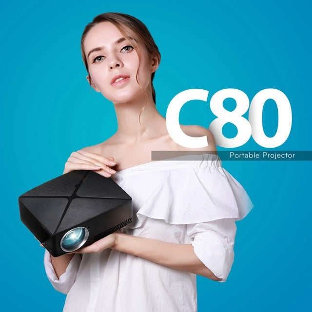 JMT-618250 720p Home Desktop Projector with 2000 Lumens Brightness, Glass Lens and Dual Version Options