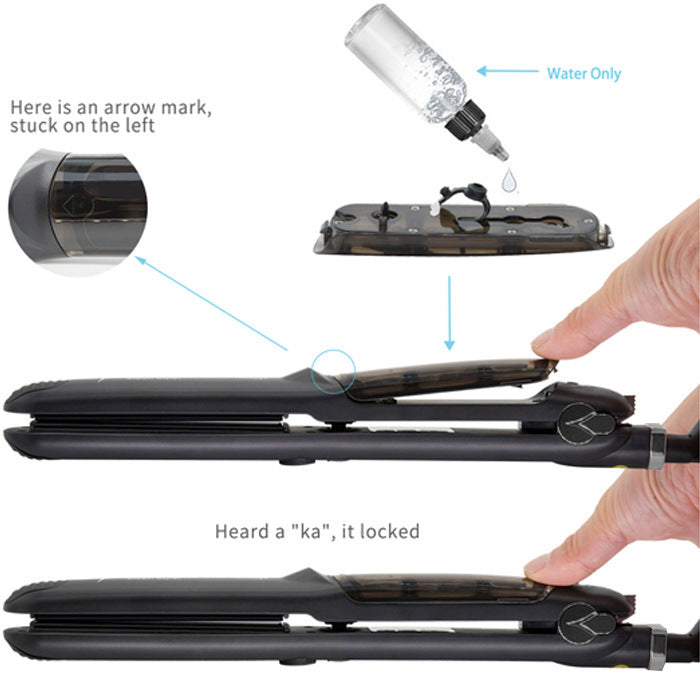 JMT-618378 Tourmaline Steam Hair Straightener and Curler – Dual-Use Anion Hair Styling Tool