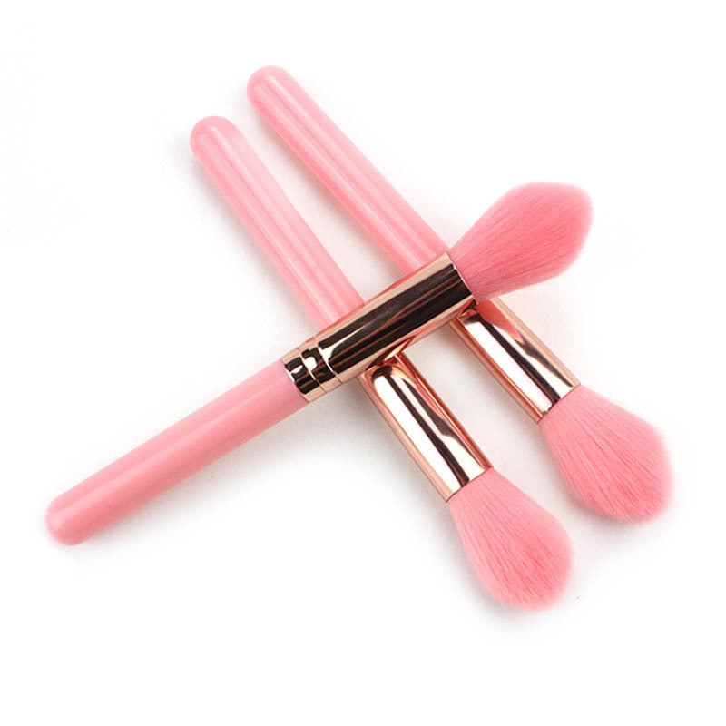 JMT-618506 Silk Nylon Wool Blush Brush with Plastic Handle - 15cm Total Length, 3.6cm Hair Length