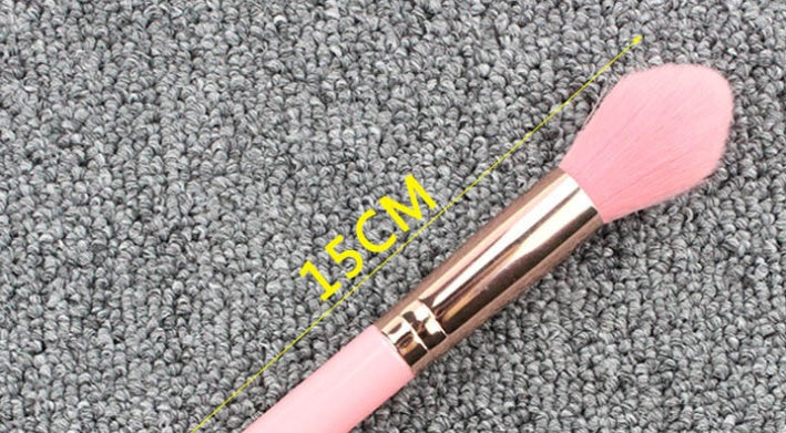 JMT-618506 Silk Nylon Wool Blush Brush with Plastic Handle - 15cm Total Length, 3.6cm Hair Length