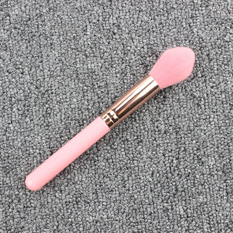 JMT-618506 Silk Nylon Wool Blush Brush with Plastic Handle - 15cm Total Length, 3.6cm Hair Length