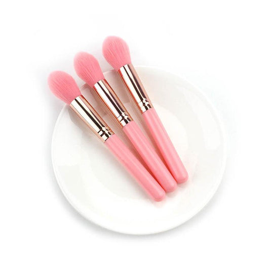 JMT-618506 Silk Nylon Wool Blush Brush with Plastic Handle - 15cm Total Length, 3.6cm Hair Length