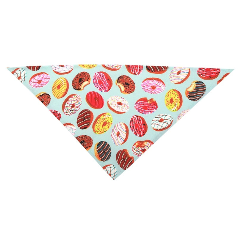 JMT-618698 Cute Pet Triangle Scarf Bandana - Soft Cotton, Fashionable Donut Design, Machine Washable, for Daily Wear and Outdoor Adventures