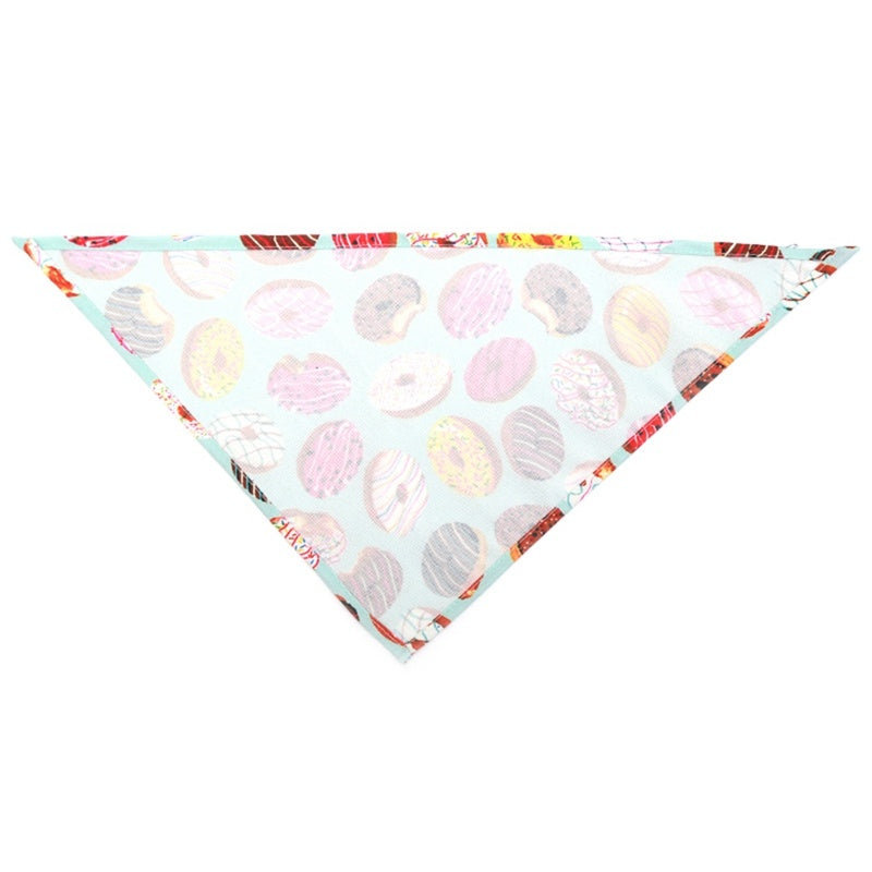 JMT-618698 Cute Pet Triangle Scarf Bandana - Soft Cotton, Fashionable Donut Design, Machine Washable, for Daily Wear and Outdoor Adventures
