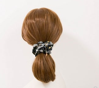 JMT-618762 Batik Print Hair Tie in Black - Stylish National Style Accessory