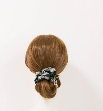 JMT-618762 Batik Print Hair Tie in Black - Stylish National Style Accessory