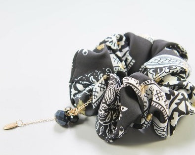 JMT-618762 Batik Print Hair Tie in Black - Stylish National Style Accessory