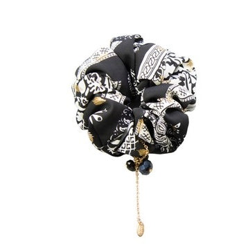 JMT-618762 Batik Print Hair Tie in Black - Stylish National Style Accessory