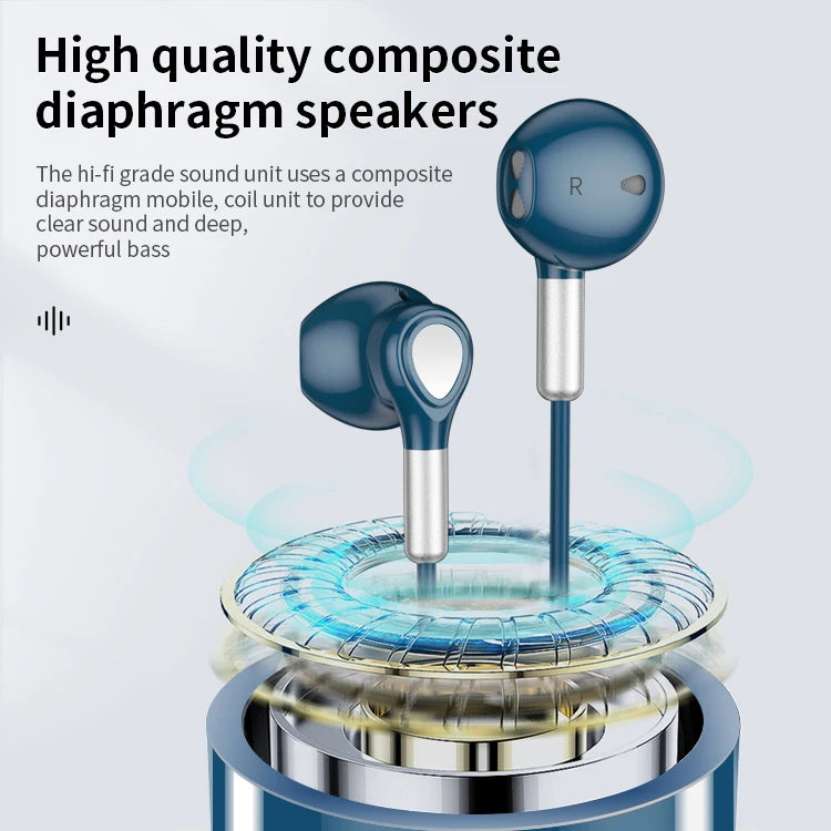JMT-618890 Wired In-Ear Earphones with Magnetic Design, 1.2M Cable, 3.5mm Connector for Mobile Devices