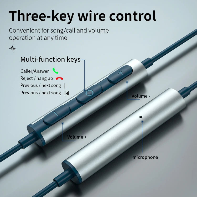 JMT-618890 Wired In-Ear Earphones with Magnetic Design, 1.2M Cable, 3.5mm Connector for Mobile Devices