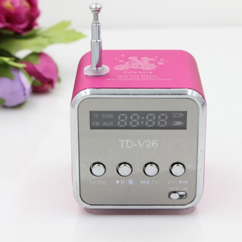 JMT-619210 Portable Mini Bluetooth Speaker with FM Radio and MP3 Player - Compact Soundbar with Micro SD/USB Support and Built-in Rechargeable Battery