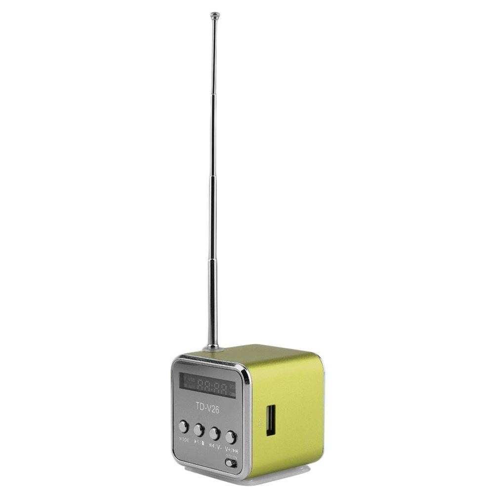 JMT-619210 Portable Mini Bluetooth Speaker with FM Radio and MP3 Player - Compact Soundbar with Micro SD/USB Support and Built-in Rechargeable Battery