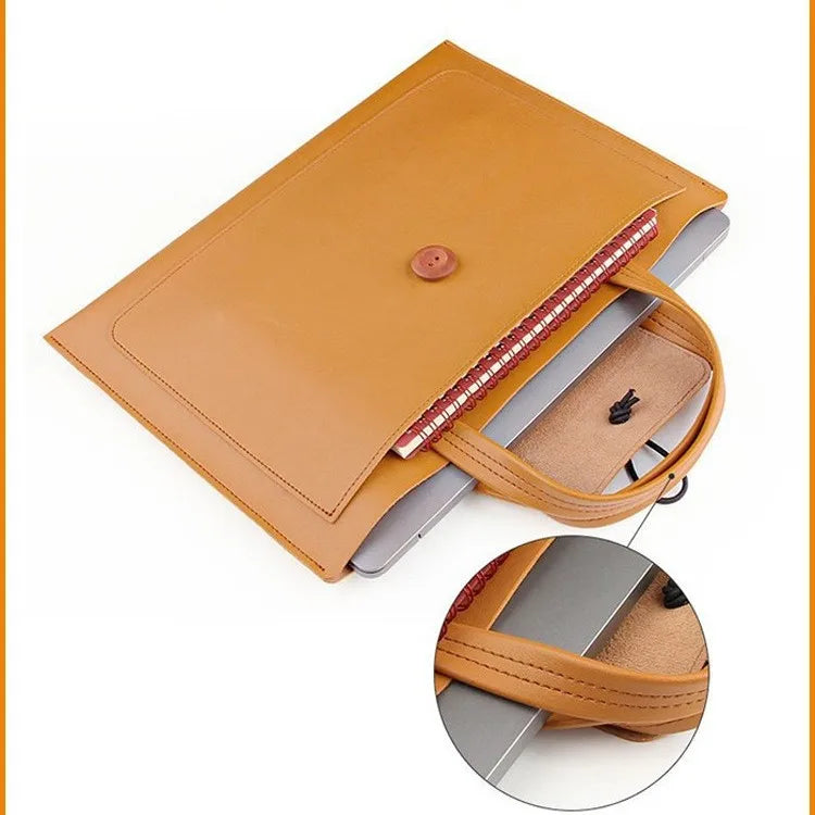 JMT-619210 Ultra-Slim PU Leather Laptop Briefcase for Men - Stylish Office Computer Handbag and Tablet Sleeve