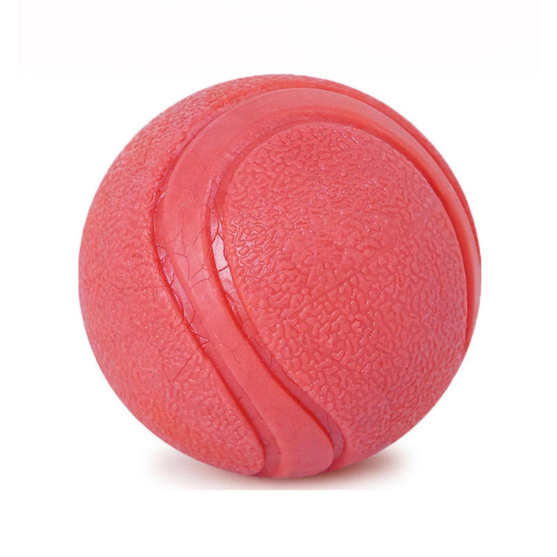 JMT-619530 Medium Solid Rubber Elastic Ball - Bite Resistant, Red, 5.8cm Diameter