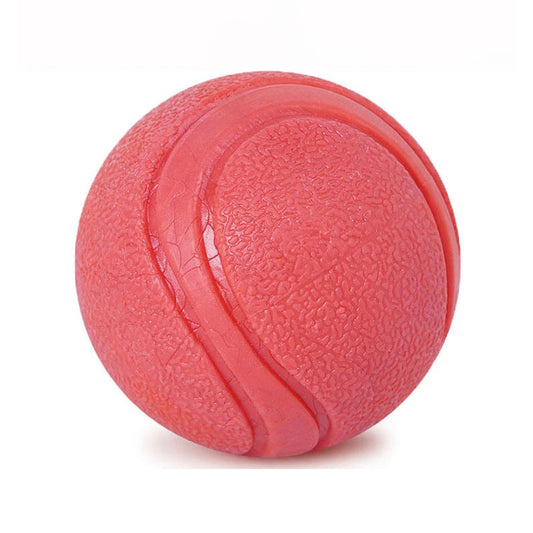 JMT-619530 Medium Solid Rubber Elastic Ball - Bite Resistant, Red, 5.8cm Diameter