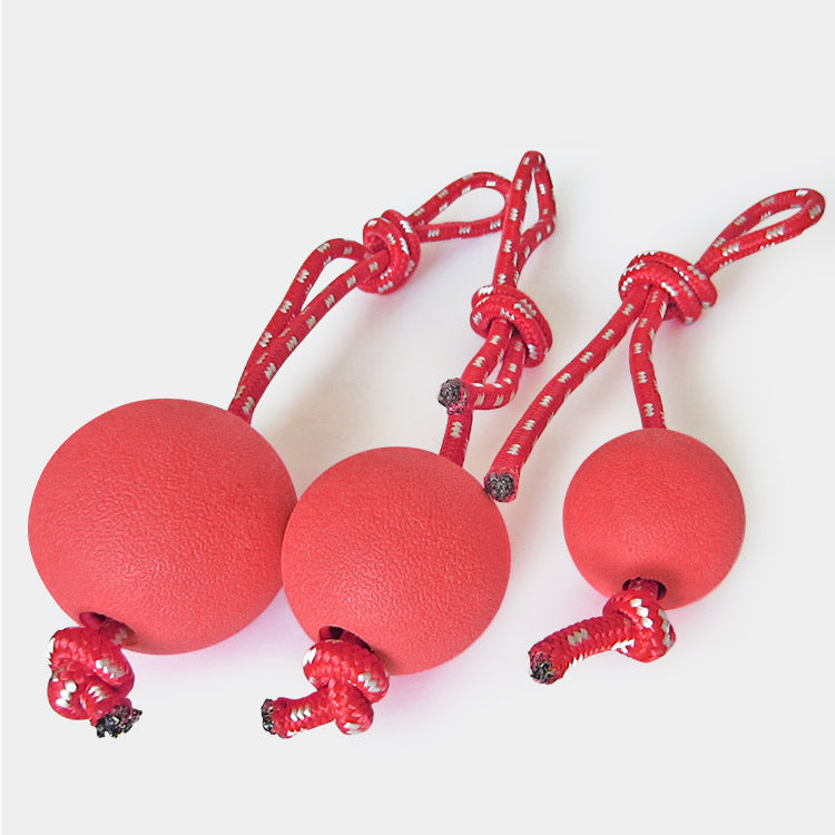 JMT-619530 Medium Solid Rubber Elastic Ball - Bite Resistant, Red, 5.8cm Diameter