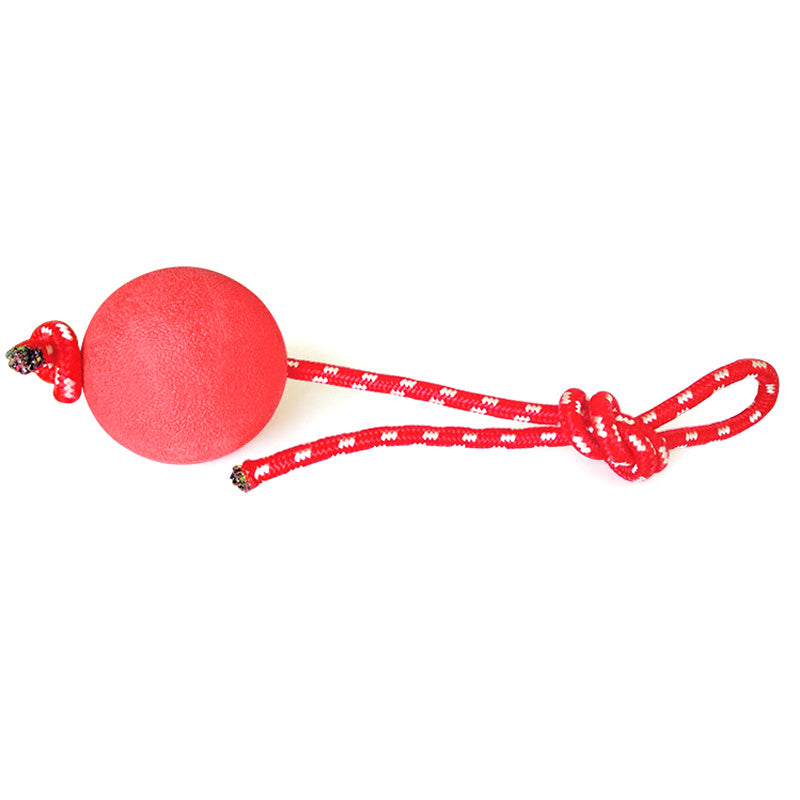 JMT-619530 Medium Solid Rubber Elastic Ball - Bite Resistant, Red, 5.8cm Diameter