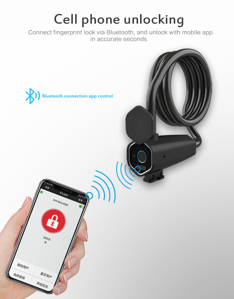 JMT-619594 Smart Fingerprint Steel Ring Bicycle Lock for Enhanced Security