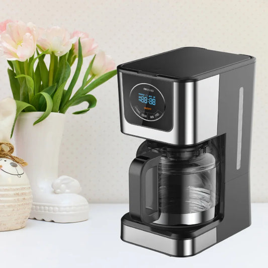 JMT-619658 Touch Panel Drip Coffee Maker for 10-12 Cups with High-Resistant Glass Pot