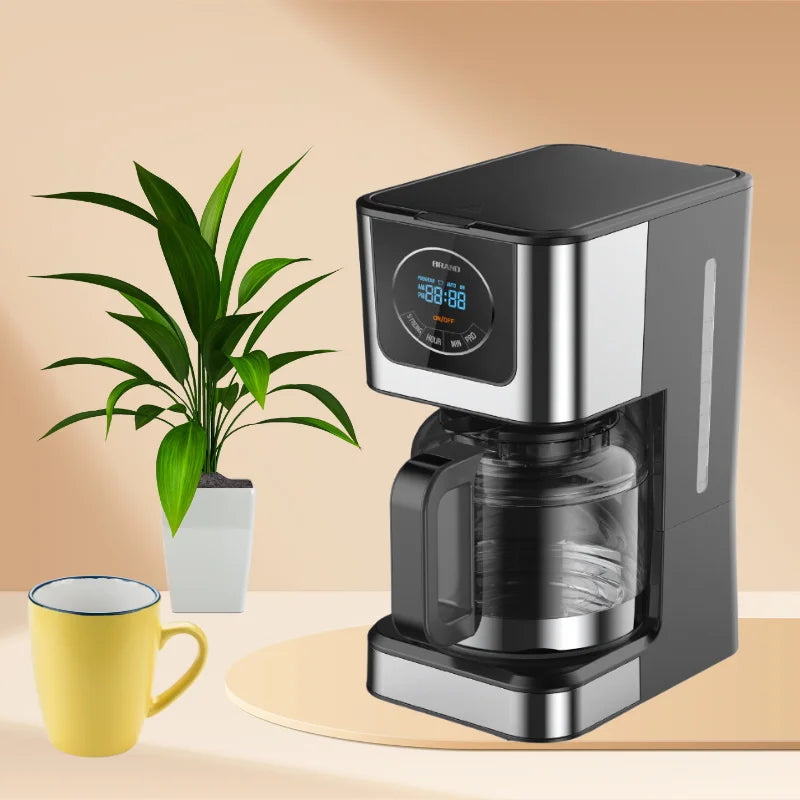 JMT-619658 Touch Panel Drip Coffee Maker for 10-12 Cups with High-Resistant Glass Pot