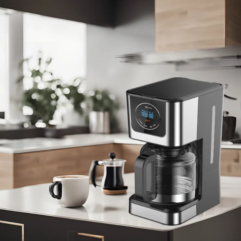 JMT-619658 Touch Panel Drip Coffee Maker for 10-12 Cups with High-Resistant Glass Pot
