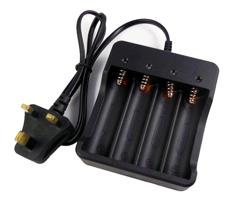 JMT-619722 4-Slot 18650 Lithium Battery Charger for 3.7V/4.2V with Strong Light Function