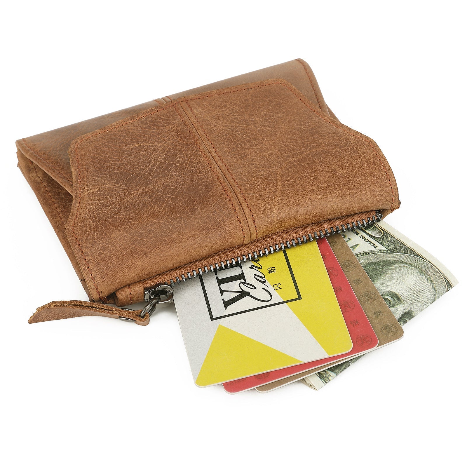 JMT-619914 Multifunctional Layer Cowhide Coin Purse - Waterproof, Lightweight Design for Everyday Use