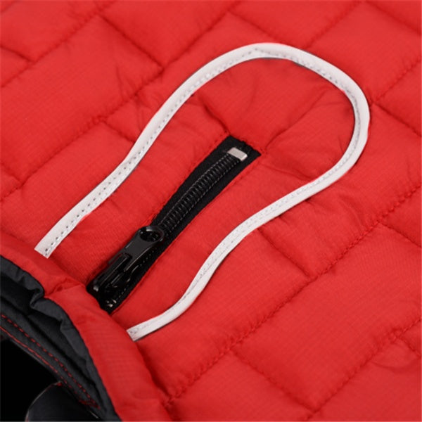 JMT-620298 Two-Tone Plaid Dog Jacket in Red, Blue, and Purple - Sizes S to XXL