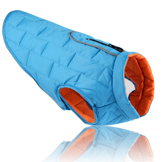 JMT-620298 Two-Tone Plaid Dog Jacket in Red, Blue, and Purple - Sizes S to XXL