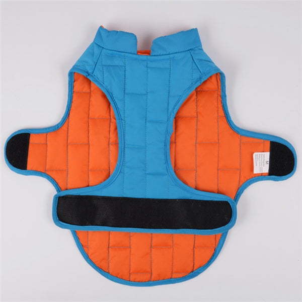 JMT-620298 Two-Tone Plaid Dog Jacket in Red, Blue, and Purple - Sizes S to XXL