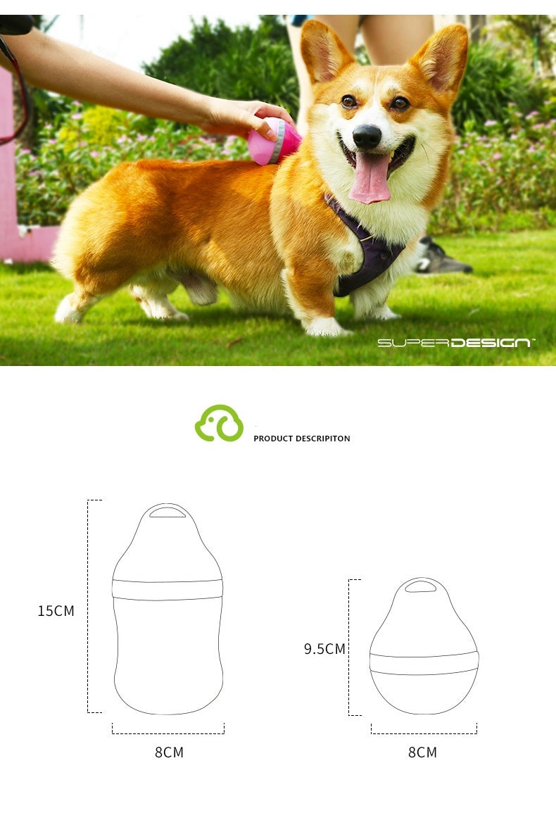JMT-620554 Collapsible Silicone Pet Bottle with Travel Bowl – Portable Water and Food Container