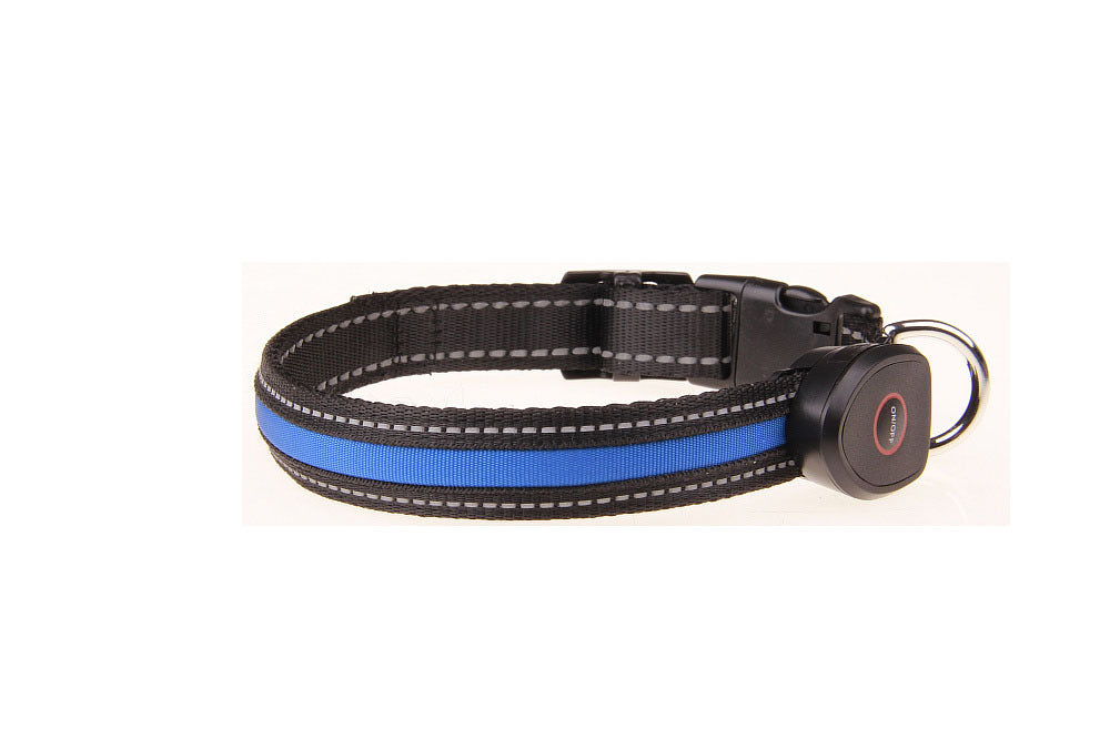 JMT-621194 Luminous USB Rechargeable Dog Collar - Adjustable Nylon Pet Accessory in Sizes S, M, L