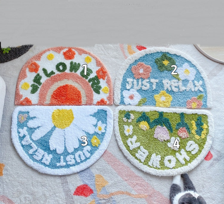 JMT-621706 Ceramic Cat Bowl with Flower Design and Silicone Pad - Multiple Colors Available