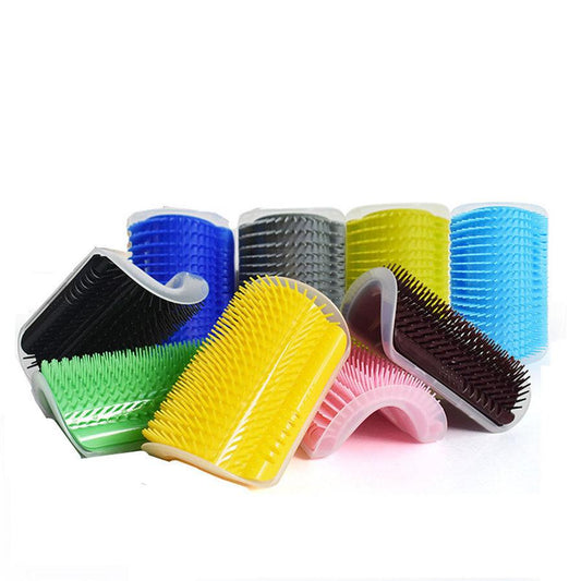 JMT-621770 Cat Massage Corner Brush with Catnip – Interactive Rubbing Comb for Grooming and Shedding Relief