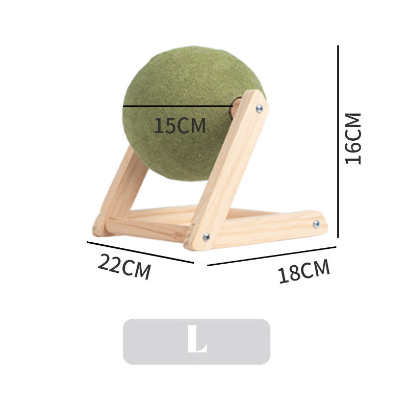JMT-621834 Giant Catnip Ball with Wooden Holder - Safe and Healthy Cat Toy for Indoor Cats