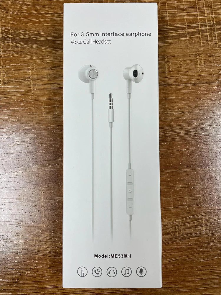 JMT-622346 Magnetic Wired Earbuds with Microphone and Volume Control for iPhone and iPad - White Sports Earphones